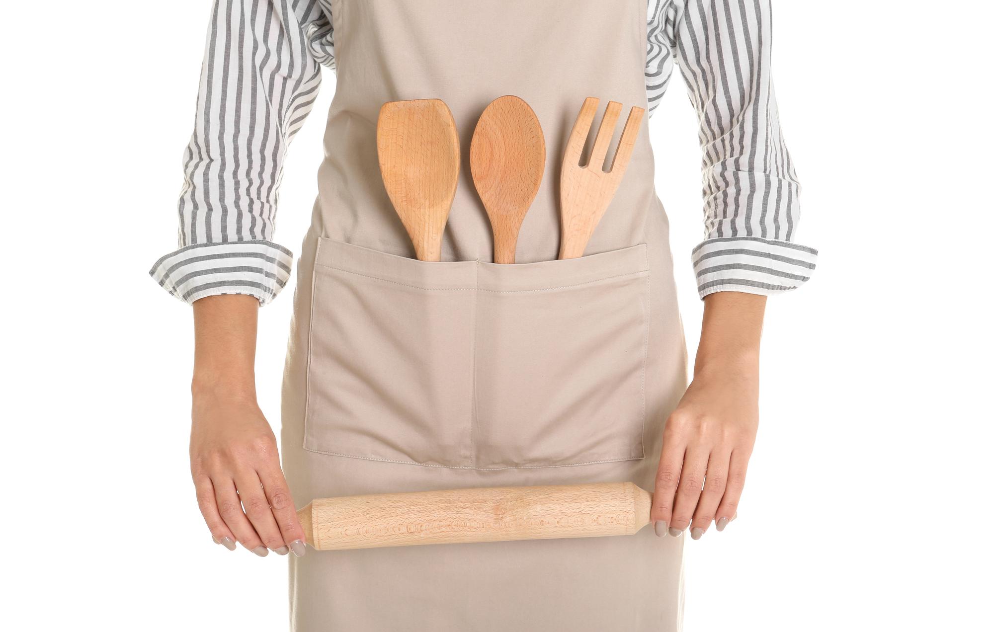 Chef arranging kit items on a clean surface